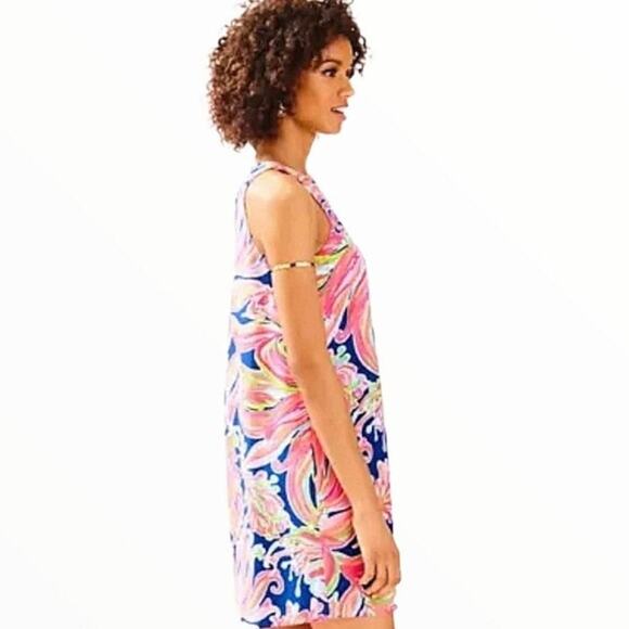 Lilly Pulitzer Jackie Dress Pink Silk Tropic Patterned Sleeveless Shift size XXS - Picture 5 of 12